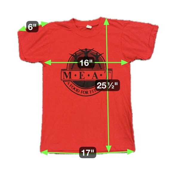 Vintage 80s SCREEN STARS Single Stitch Tee MEAT GOOD FOR FITNESS Di@k Naughty - Picture 2 of 7